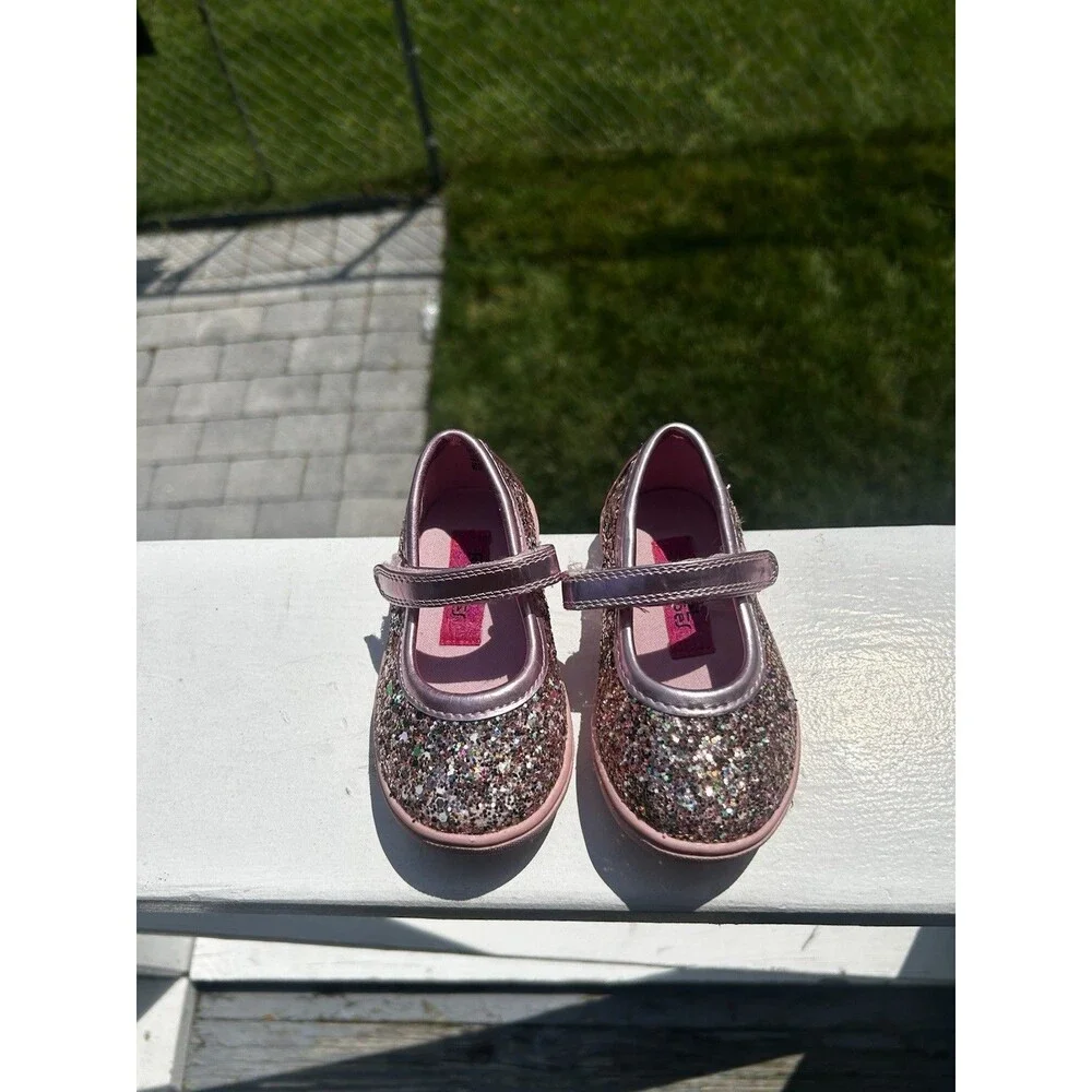 Rachel Shoes Girls Pink Glitter Mary Jane Shoes Size 5 Toddler